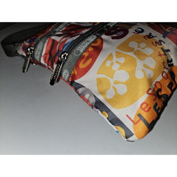 LeSportsac 3 Zipper Crossbody Purse Bag Multicolor Adjustable Strap 9”x7” - Picture 7 of 10